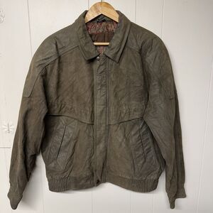 Vtg 80/90s Expression Worldwide Suede Leather Bomber Jacket Paisley Lining Men L